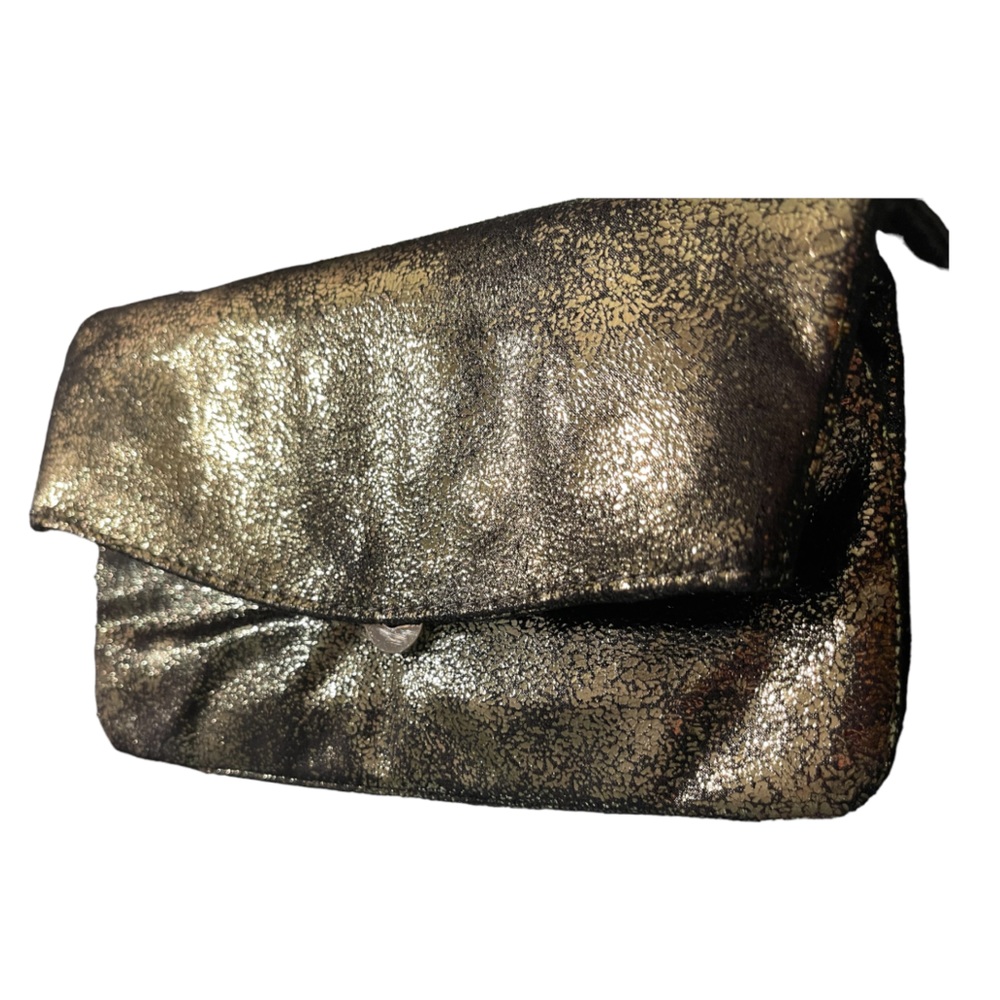 Small Golden Pyrite crossbody  purse with many pockets, vegan leather su…
